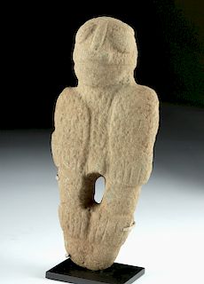 Costa Rican Standing Stone Peg Figure in Diquis Style