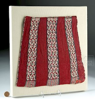 Large / Mounted Incan Polychrome Textile Coca Bag