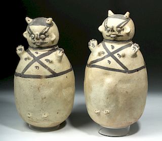 Chancay Pottery China Figures - Matched Pair