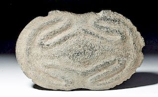 Authentic Taino Ceremonial Stone Axe - Coqui Frogs