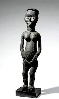 Tall Cameroonian Bamileke Wooden Figure of Chief's Wife