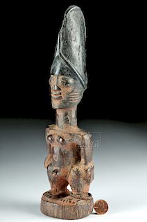 Early 20th C. African Yoruba Wooden Ibeji Figure