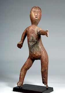20th C. African Sukuma Wood / Metal Ancestor Figure