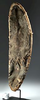 Large Early 20th C. Papua New Guinea Pig Skin Shield