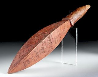 Early 20th C. Solomon Islands Wooden Tapa Beater