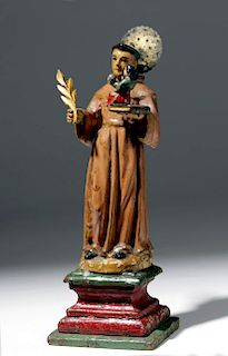 19th C. Mexican Wood Santo - Saint Anthony of Padua