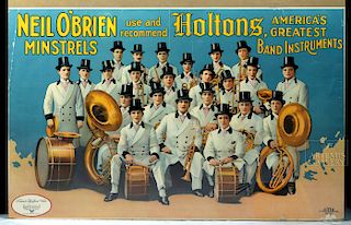 Early 20th C. Original Poster O'Brien Minstrels