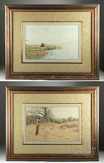 Pair of A.B. Frost Shooting Pictures Chromolithographs