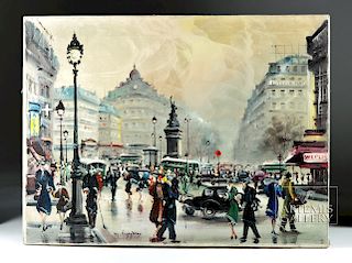 M. Legendre Painting - Piccadilly Circus, London, 1950s