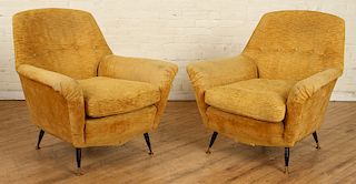 PAIR OF ITALIAN UPHOLSTERED ARM CHAIRS C.1950