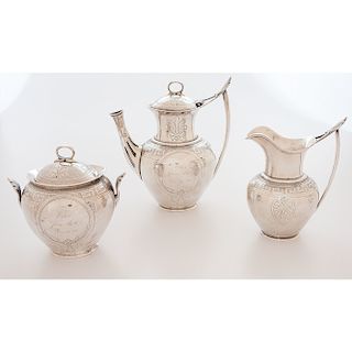 Peter L. Krider Coin Silver Coffee Set