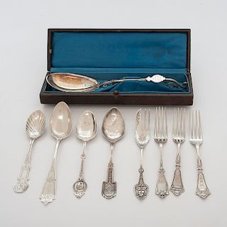 Aesthetic Movement Coin Silver Flatware