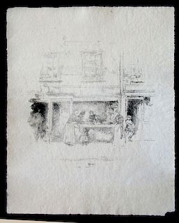 Whistler, James Abbott Mcneill,   Brittish 1834-1903,"Maunders Fish Shop, Chelsea", 