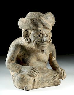 Zapotec Pottery Seated Figural Incensario - Huehueteotl