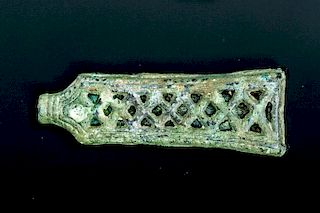 Rare Viking Openwork Bronze Needle Case
