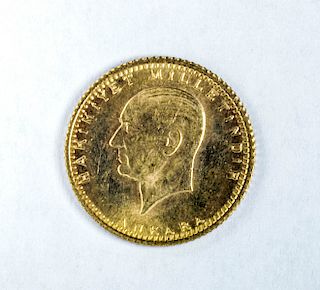 42 Turkish 25 Kurush Gold Coin Dated 1923