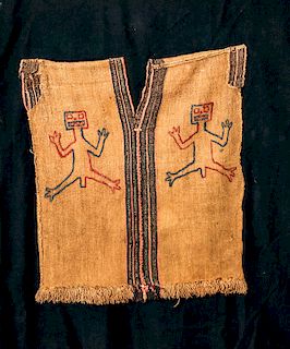 Huari Textile Poncho Vest Decorated w/ Zoomorphs