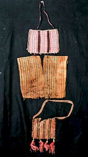 Lot of 3 Ancient Peruvian Textiles: Coca Bags & Poncho