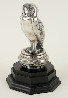 GEORGES LAVROFF MARKED AUTO MASCOT OWL 1920