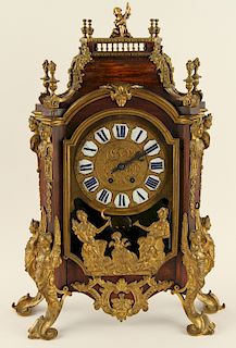 LATE 19TH C. LOUIS XV STYLE BRONZE MOUNTED CLOCK