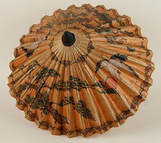 CHINESE HAND PAINTED OIL PAPER PARASOL BAMBOO