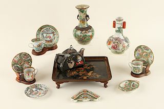 COLLECTION OF THIRTEEN ASIAN TABLE ARTICLES