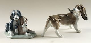 COLLECTION OF 2 LLADRO PORCELAIN FIGURES OF DOGS