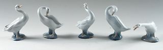 COLLECTION 5 LLADRO PORCELAIN FIGURES MARKED