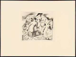 HUGHIE LEE-SMITH "ARTIST LIFE #2" LITHOGRAPH