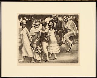 MABEL DWIGHT "SUNDAY AFTERNOON" LITHOGRAPH SIGNED