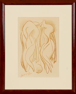 ALEXANDER ARCHIPENKO "BATHERS" LITHOGRAPH SIGNED