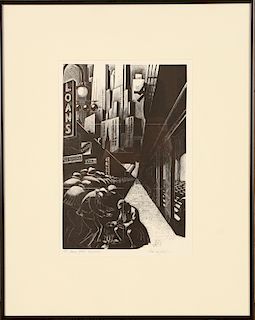 CLAIRE LEIGHTON "NEW YORK BREAD LINE" SIGNED