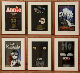 COLLECTION 6 FRAMED POSTERS OF POPULAR MUSICALS