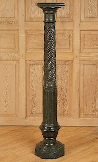 UNUSUALLY TALL CARVED MARBLE PEDESTAL C. 1920