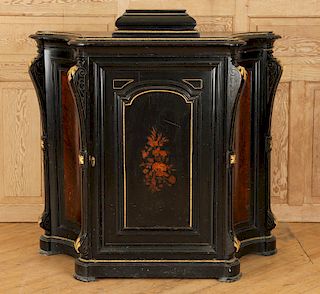 LATE 19TH C. EBONIZED CREDENZA WITH BRASS MOUNTS