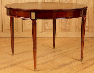 LATE 19TH C. FRENCH MAHOGANY DINING TABLE