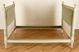 FRENCH CARVED PAINTED LOUIS XVI STYLE DAYBED 1880