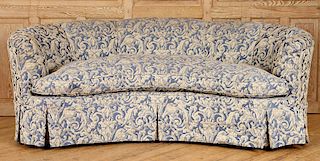 CRESCENT FORM FRENCH SOFA UPHOLSTERED CIRCA 1940