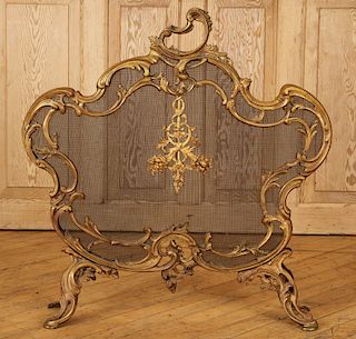 BRASS LOUIS XV STYLE FIRE PLACE SCREEN C.1940