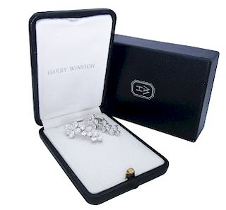 Harry Winston 10tcw Diamond Platinum Drop Earrings 