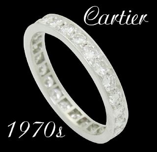 1970s Cartier Platinum & Apx. 1.25 Ct TCW Ring
