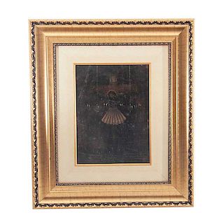 Cristo crucificado. México, finales del siglo XIX. Óleo sobre tela. Proviene de la colección de Chucho Reyes. 34 x 25 cm