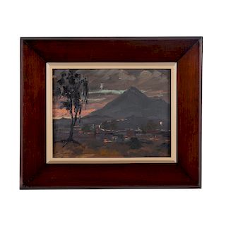 LOTE SIN RESERVA. Volcán de Colima. Siglo XX. Óleo sobre tela. Enmarcado.