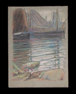 Crawford, Earl Stetson,  American 1877-1965,(Sardine Boats probably Brittany)  , 