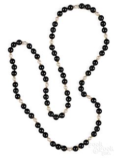 Tiffany & Co. onyx and pearl beaded necklace