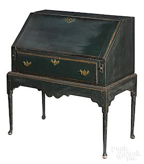 New England painted pine desk on frame