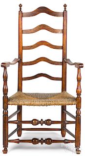 Rare William and Mary ladderback armchair