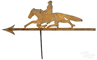 Zinc horse and rider weathervane