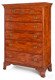 New England Federal painted pine tall chest
