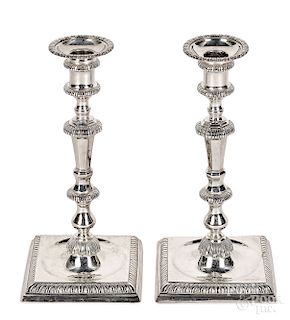 Pair of Ensko sterling silver candlesticks